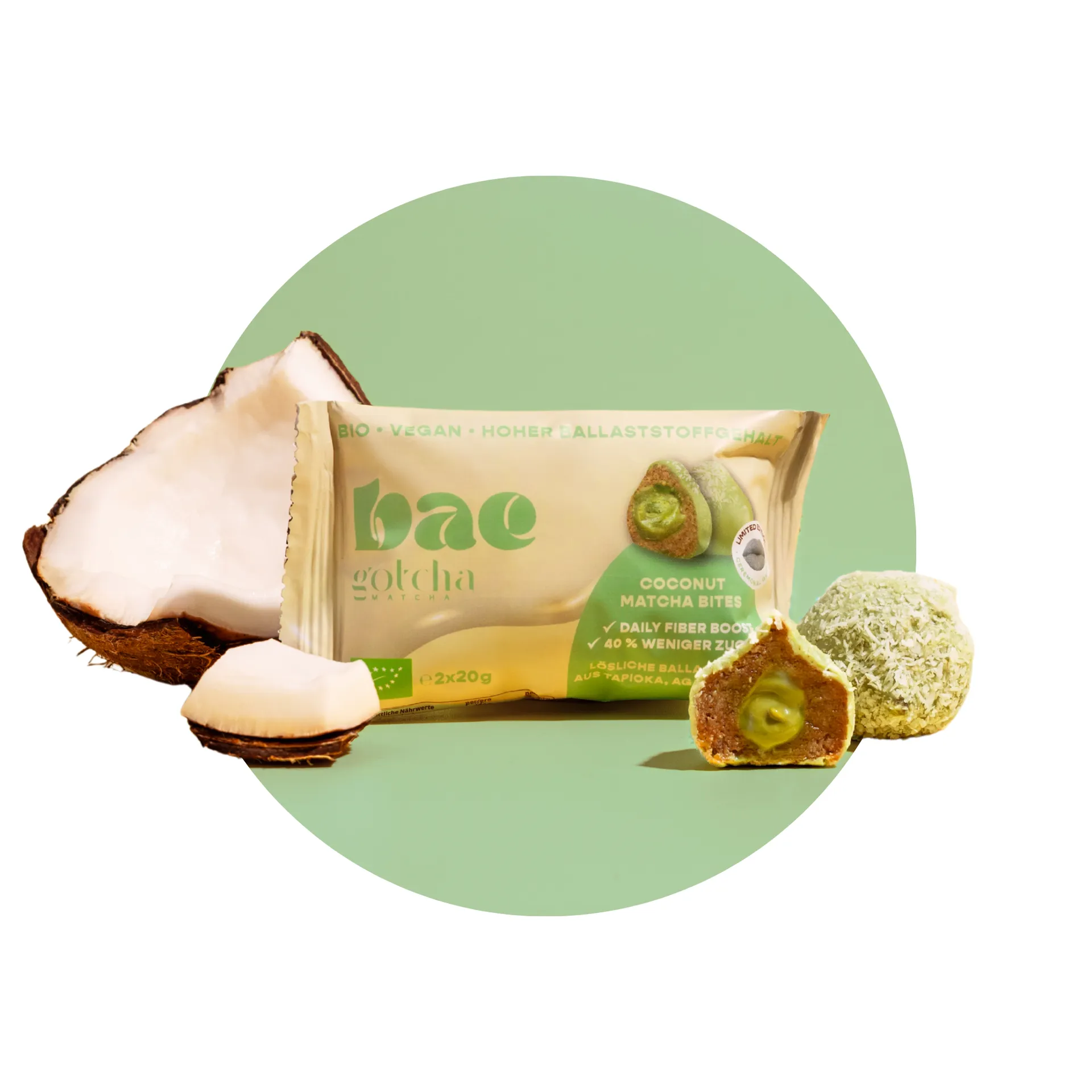12er Box Bio-Bites Coconut Matcha